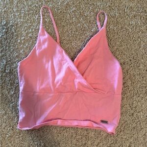 Hollister pink crop top
